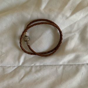 Pandora Leather Rope Wrap Bracelet Brown